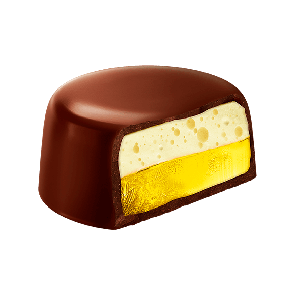 Przekrojona pianka z galaretką WOW o smaku cytrynowym